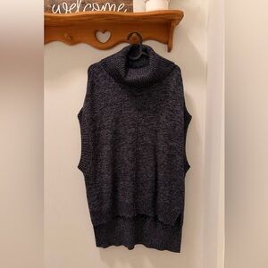 BCBGMaxAzria Dark Gray Sleeveless Turtleneck Sweater